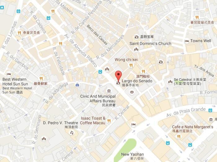 kort af öldungadeild veldi Macau