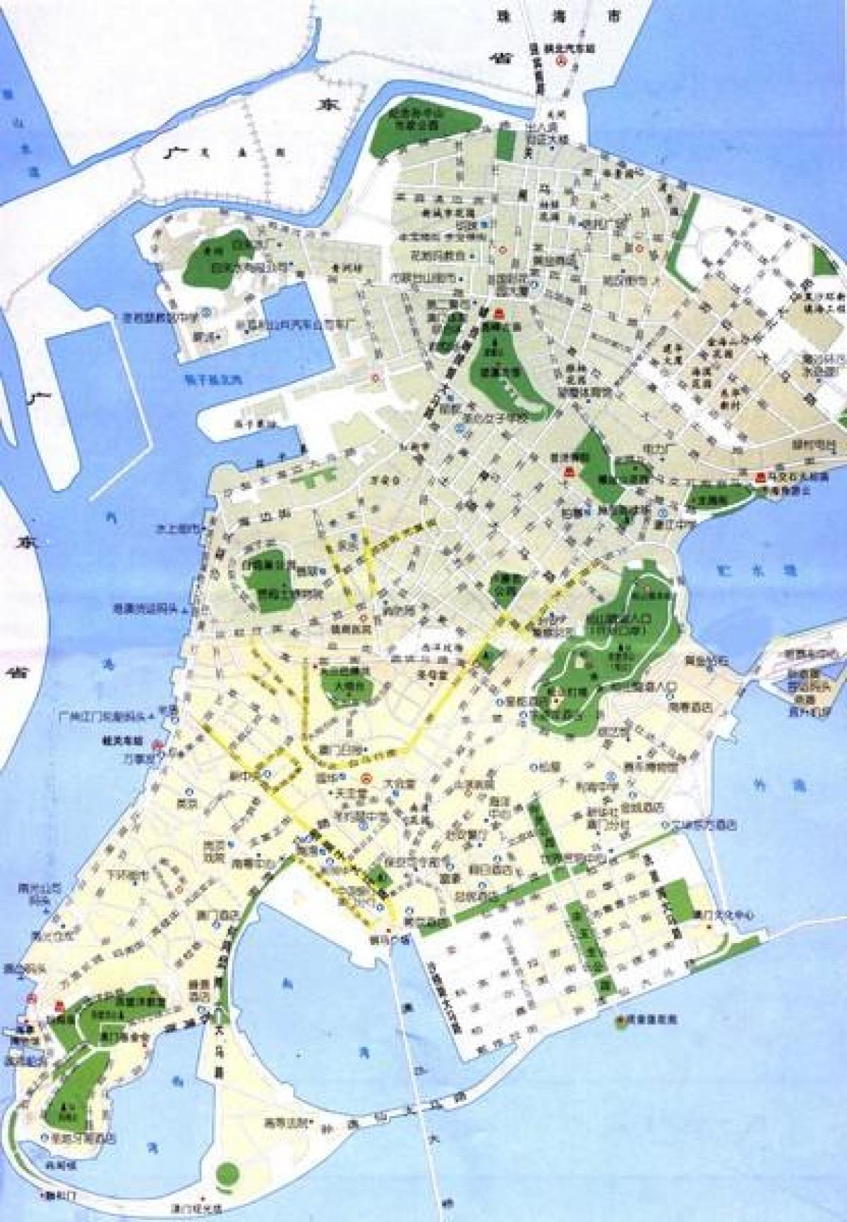 kort af Macau götunni