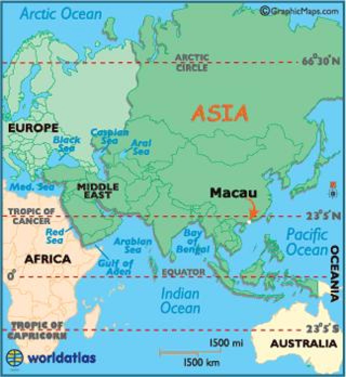 Macao á heiminum kort