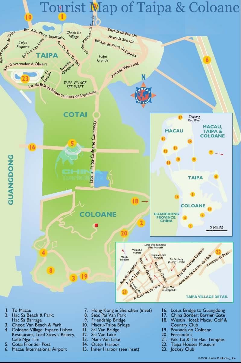 kort af Macau island