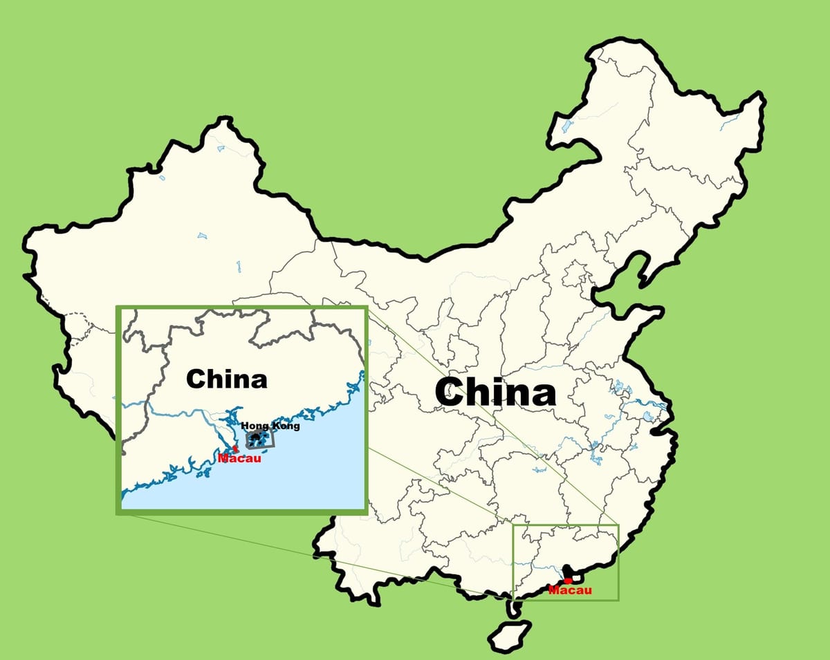Macau kort asíu