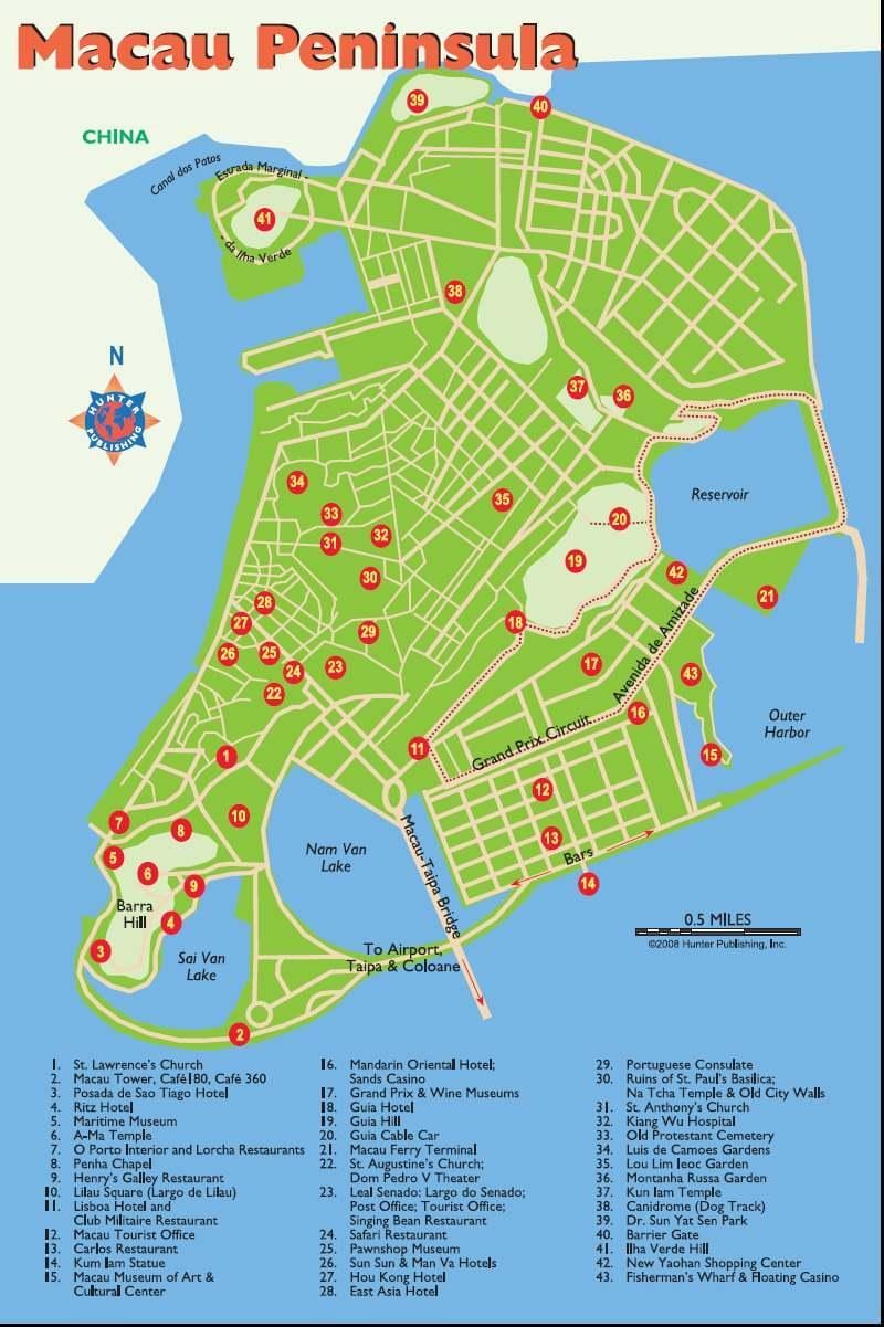 Macau skoðunarferðir kort