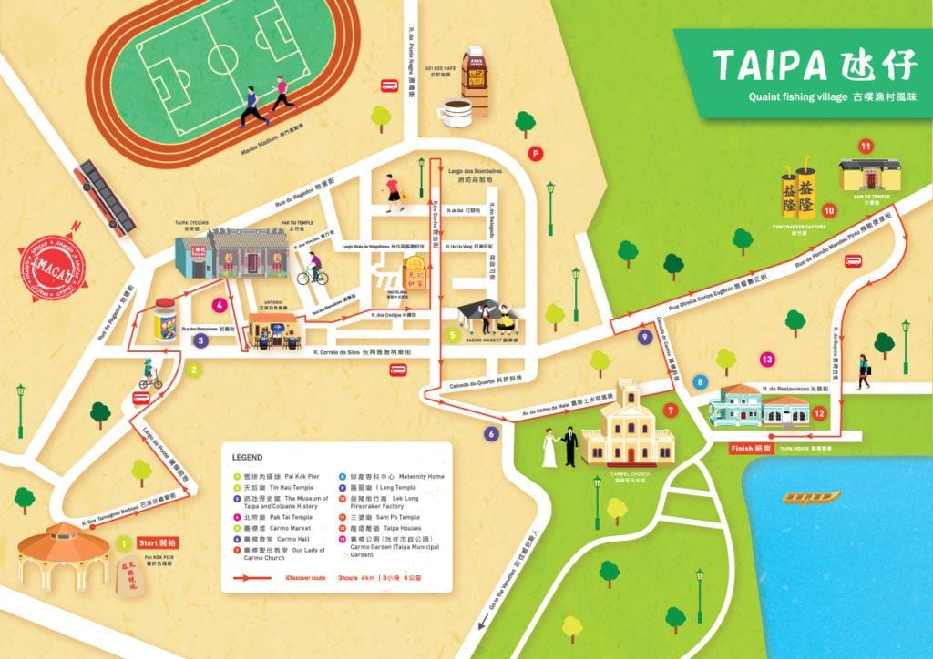 kort af taipa þorpinu kort