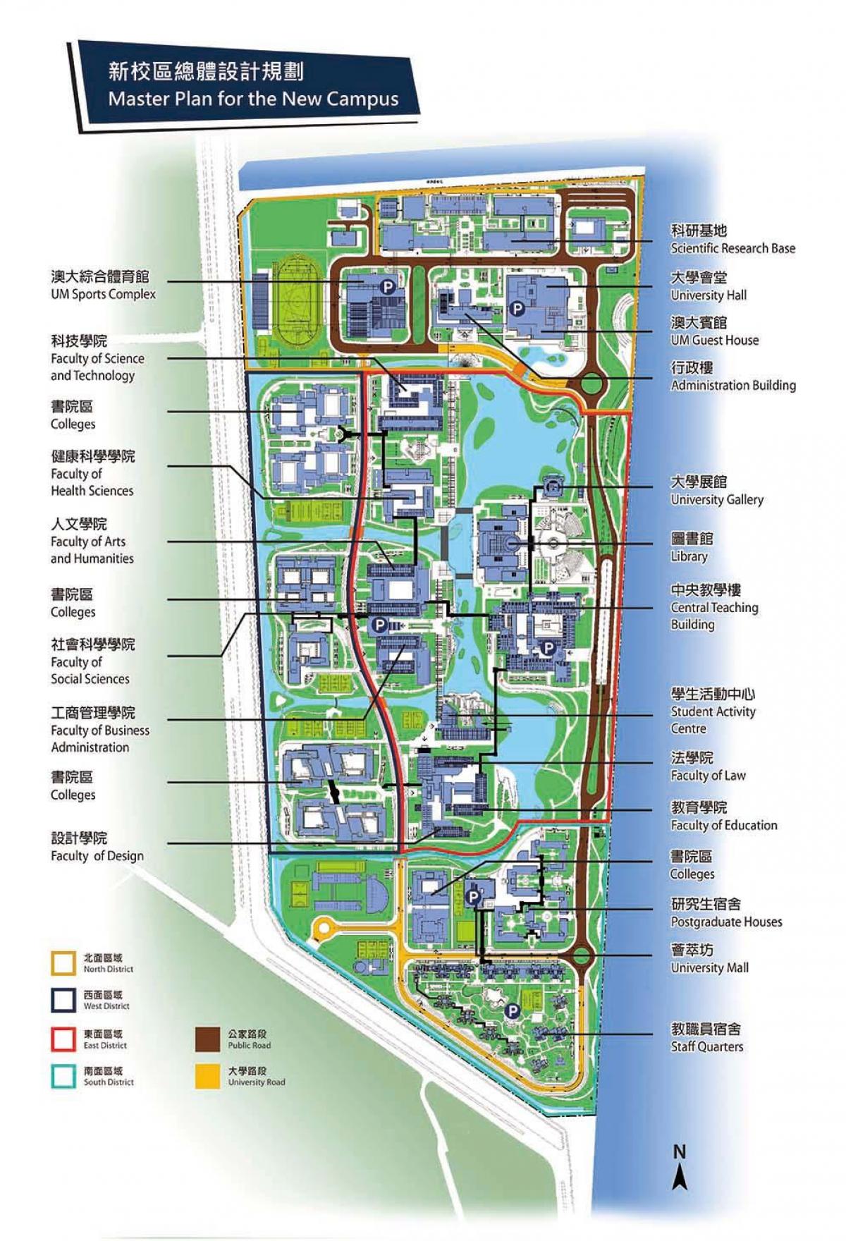 háskólann í Macau kort